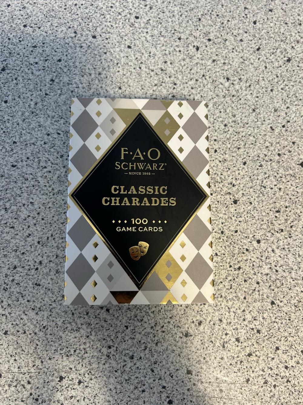 FAO Schwarz Charades Game Cards - Black, Gold & Gray